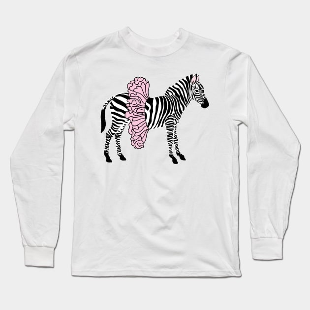 Ballerina Zebra Long Sleeve T-Shirt by SuperrSunday